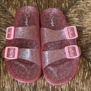 Cat & Jack Pink Glitter Sandals with Adjustable Straps